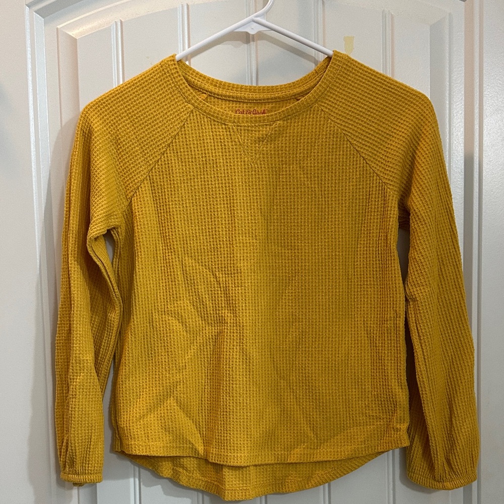 Cat & Jack Yellow Waffle Knit Top